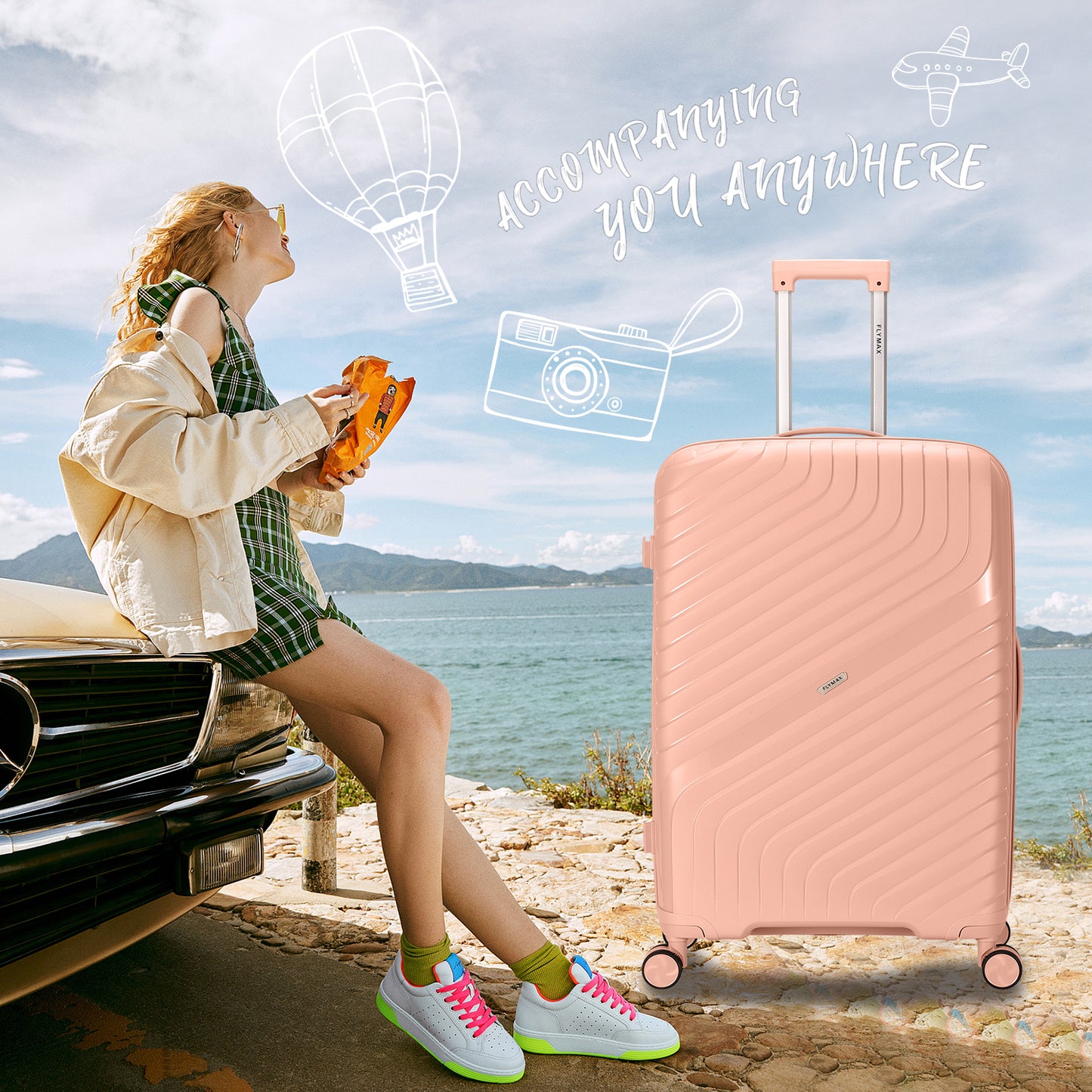Flymax Parisian Edge – Sleek & Lightweight Premium 2 Piece Luggage Set