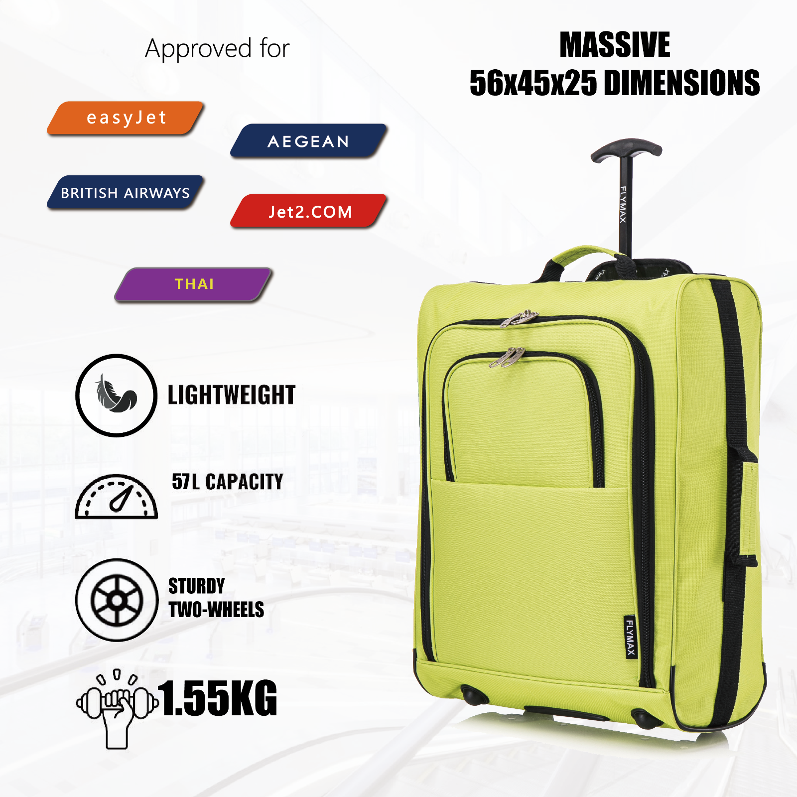 25 Cm Cabin Bag Size 56x45x25cm Carry On Luggage For BA