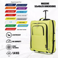 Flymax Sao Paulo Glide 55x40x20cm Cabin Suitcase - Approved for Ryanair, EasyJet, Air France & More