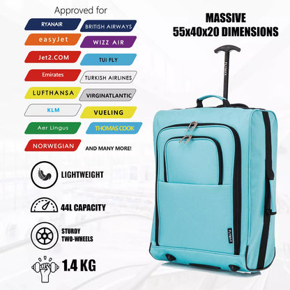 Flymax Sao Paulo Glide 55x40x20cm Cabin Suitcase - Approved for Ryanair, EasyJet, Air France & More